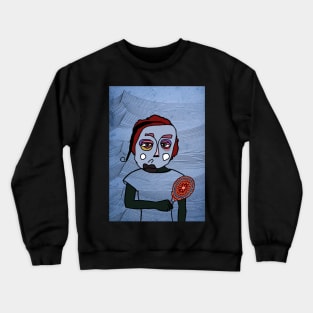 Fairest - Unique Digital Collectible with FemaleMask, AbstractEye Color, and DarkSkin on TeePublic Crewneck Sweatshirt